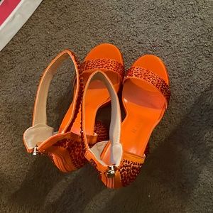 Orange sparkly platforms